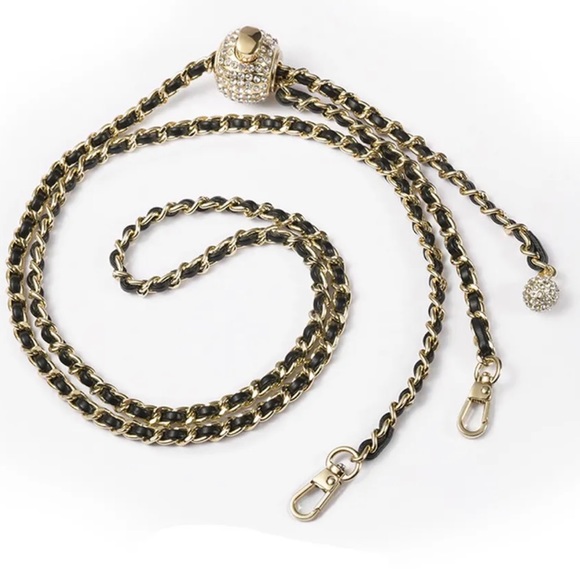 New Luxury Bag Replacement Adjustable Rhinestone Chain Shoulder Strap - Picture 2 of 12